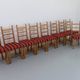 Vintage danish brutalist ladder back oak dining chairs