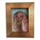 Vintage original dog portrait oil painting, signed animal art