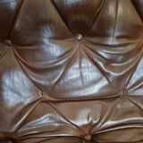 Pair of leather chesterfiel armchairs