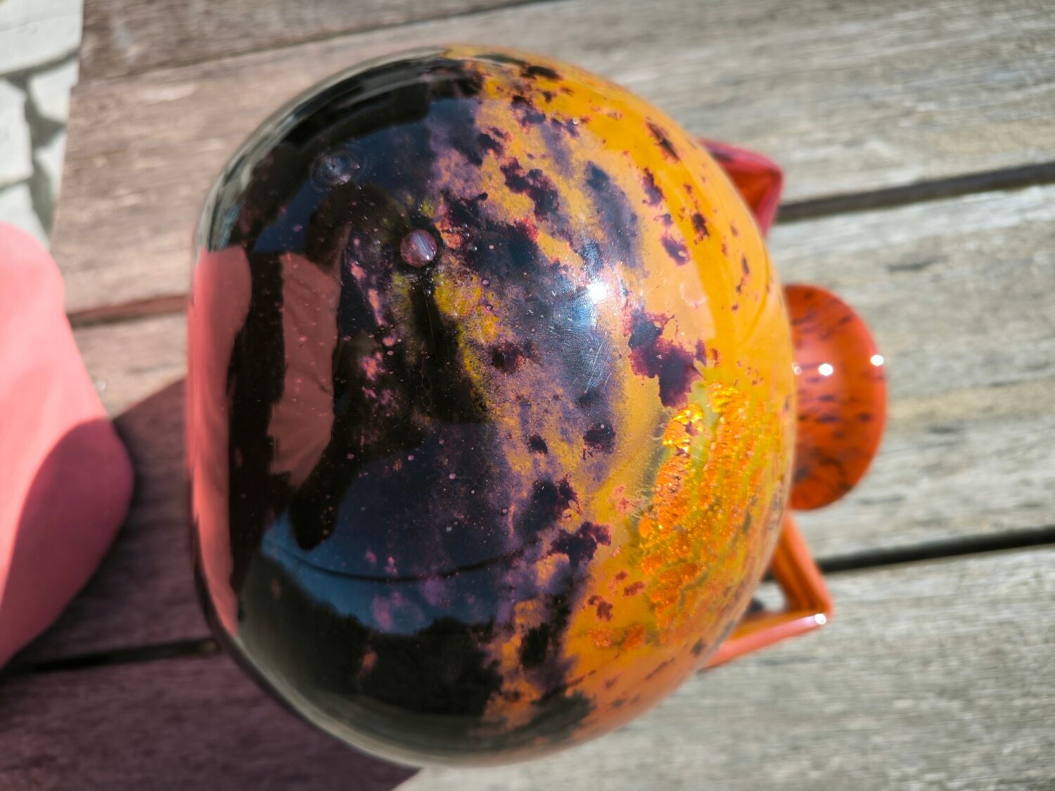 Glass paste vase with gold inclusion Daum 1930