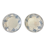 Pair of serving dishes from the early 20th century, Terre de Fer Choisy Le Roi - FLOREAL model
