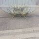 Vintage gold metal coffee table and glass top