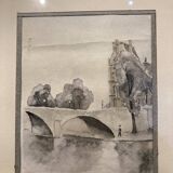 Four small framed watercolors signed Karles