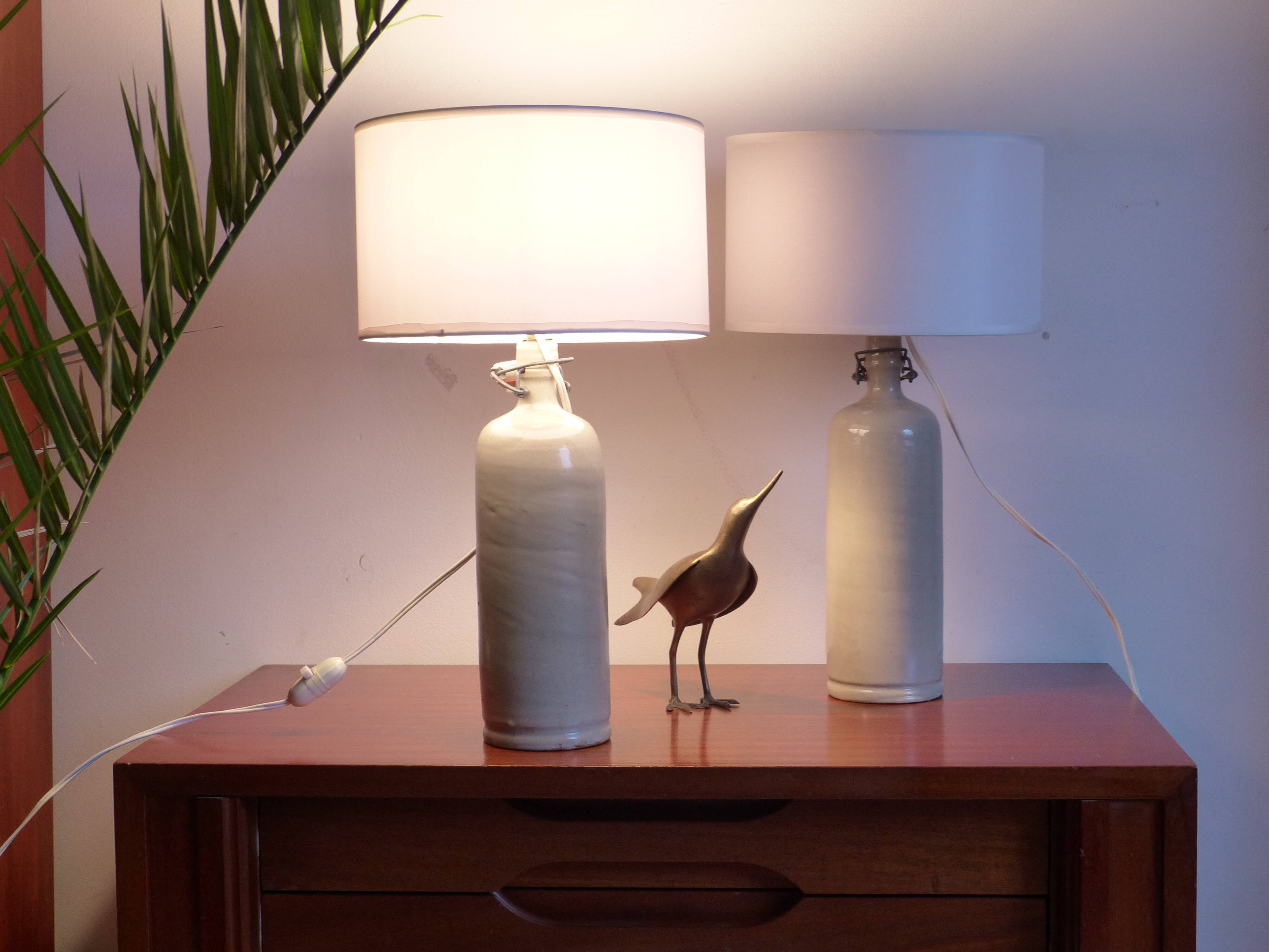 Vintage ceramic stoneware table lamp