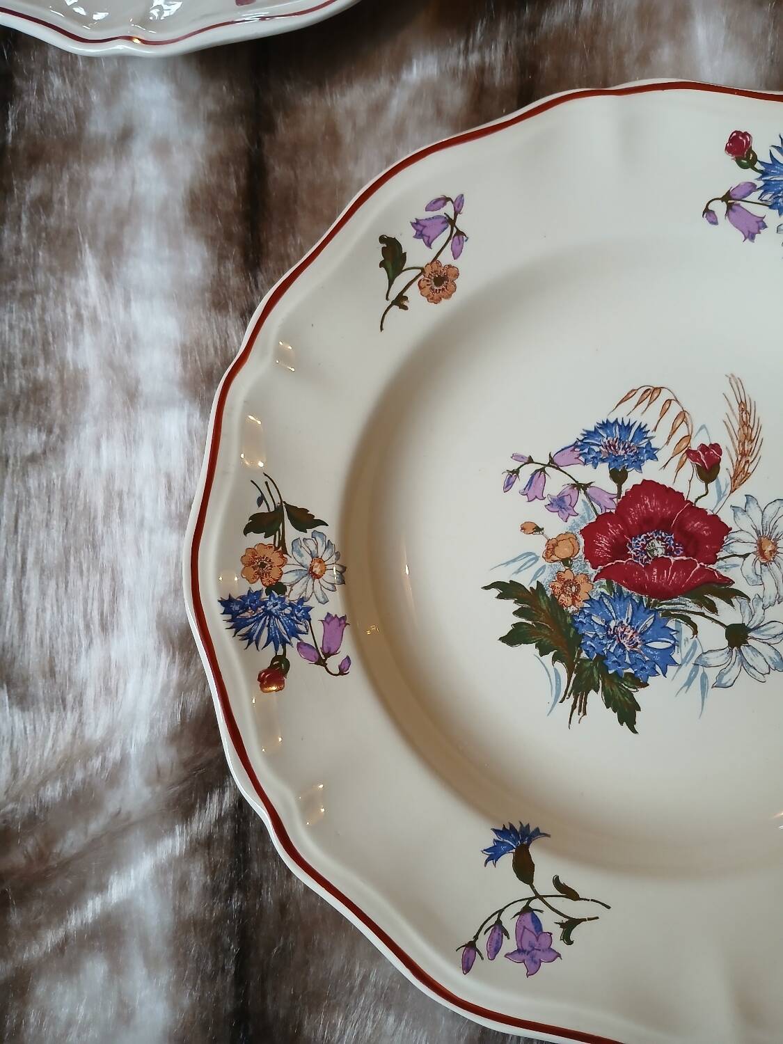 7 antique deep plates from Digoin and Sarreguemines