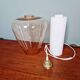 Scandinavian pendant light in white satin glass and pale pink clear glass, 1960