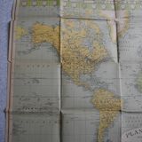 Planisphere map time zones blondel paris old french map time zone 30s
