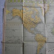 Planisphere map time zones blondel paris old french map time zone 30s