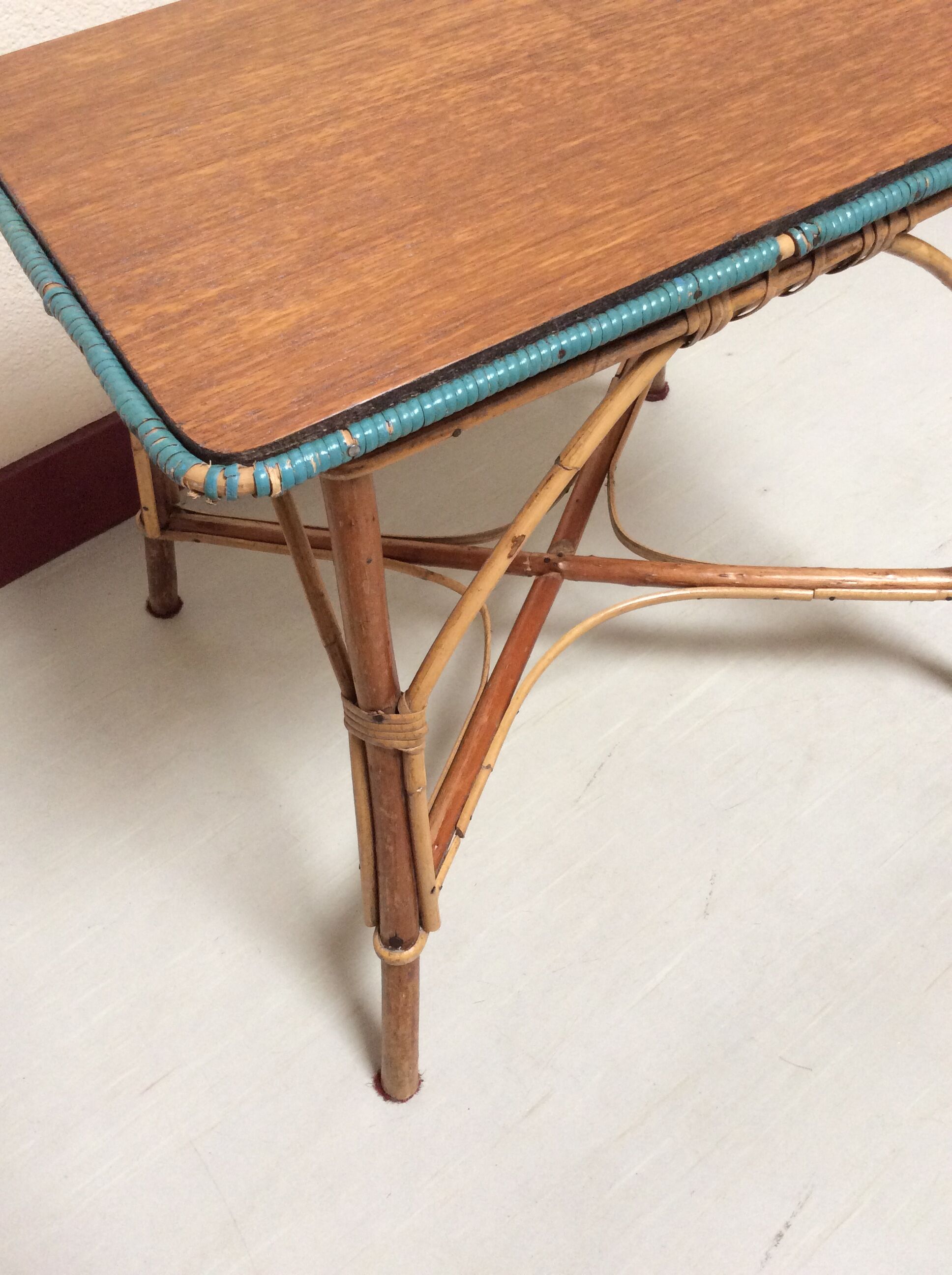 Old rattan coffee table