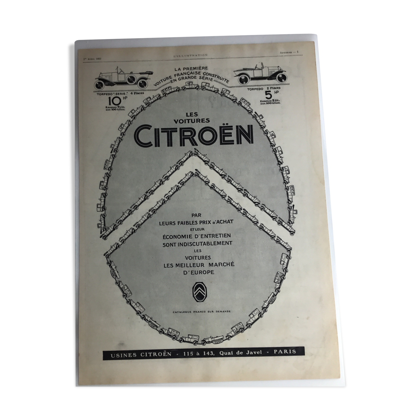 Authentic plastic advertising poster A4 Citroen