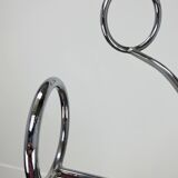 Coat rack 70's orange and chrome by Fase