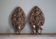 Pair of wall sconces in embossed brass with floral patterns, wall lamp, sconce.
