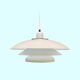 Danish Vintage Pendant Light 1970s | Mid Century Scandinavian Modern Lighting | White