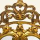 Antique wall mirror in carved and gilded wood, baroque style, 140 × 115 cm