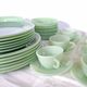 Rare 1950s Fire-King Jadeite "Jane Ray" Dinner & Coffee Service - 32-Pieces