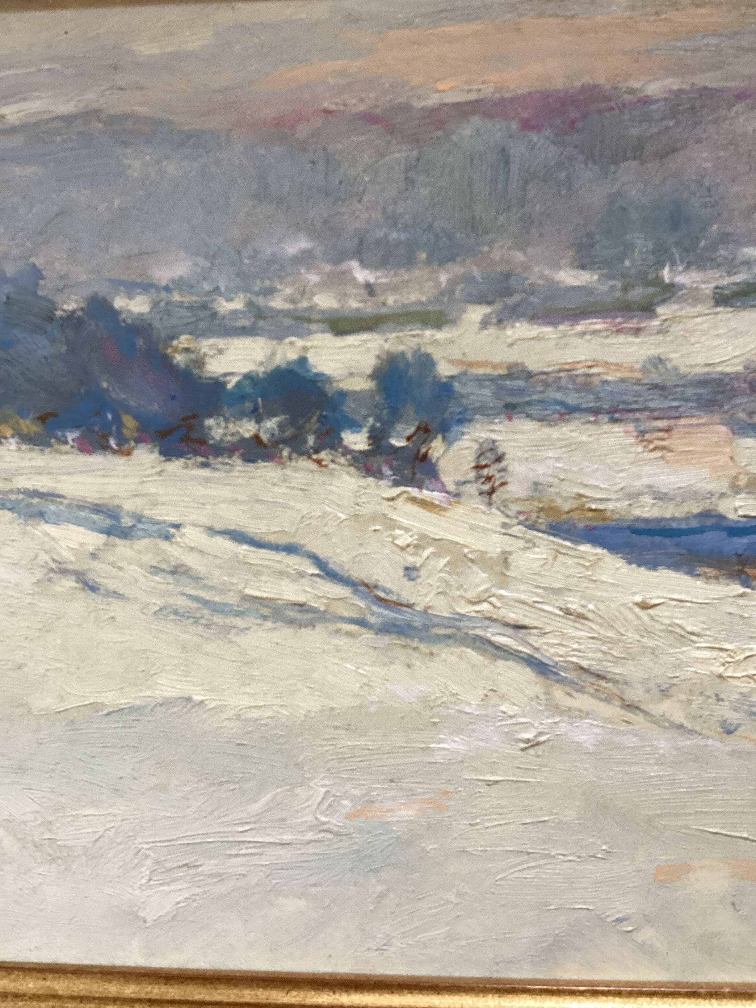 Oil painting on cardboard signed, dimensions: height - 48 cm - width - 68.5 cm -