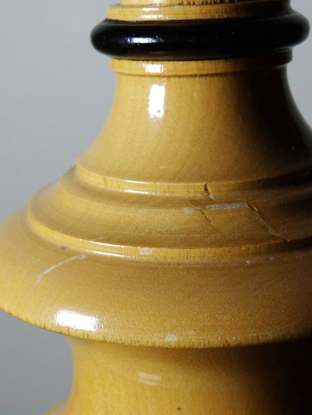 Grand lampe Le Dauphin "Verdennes" bois tourné, vintage années 70
