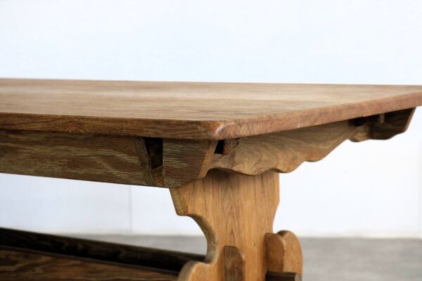Table à manger brutaliste   table   années 1960   danoise   extensible