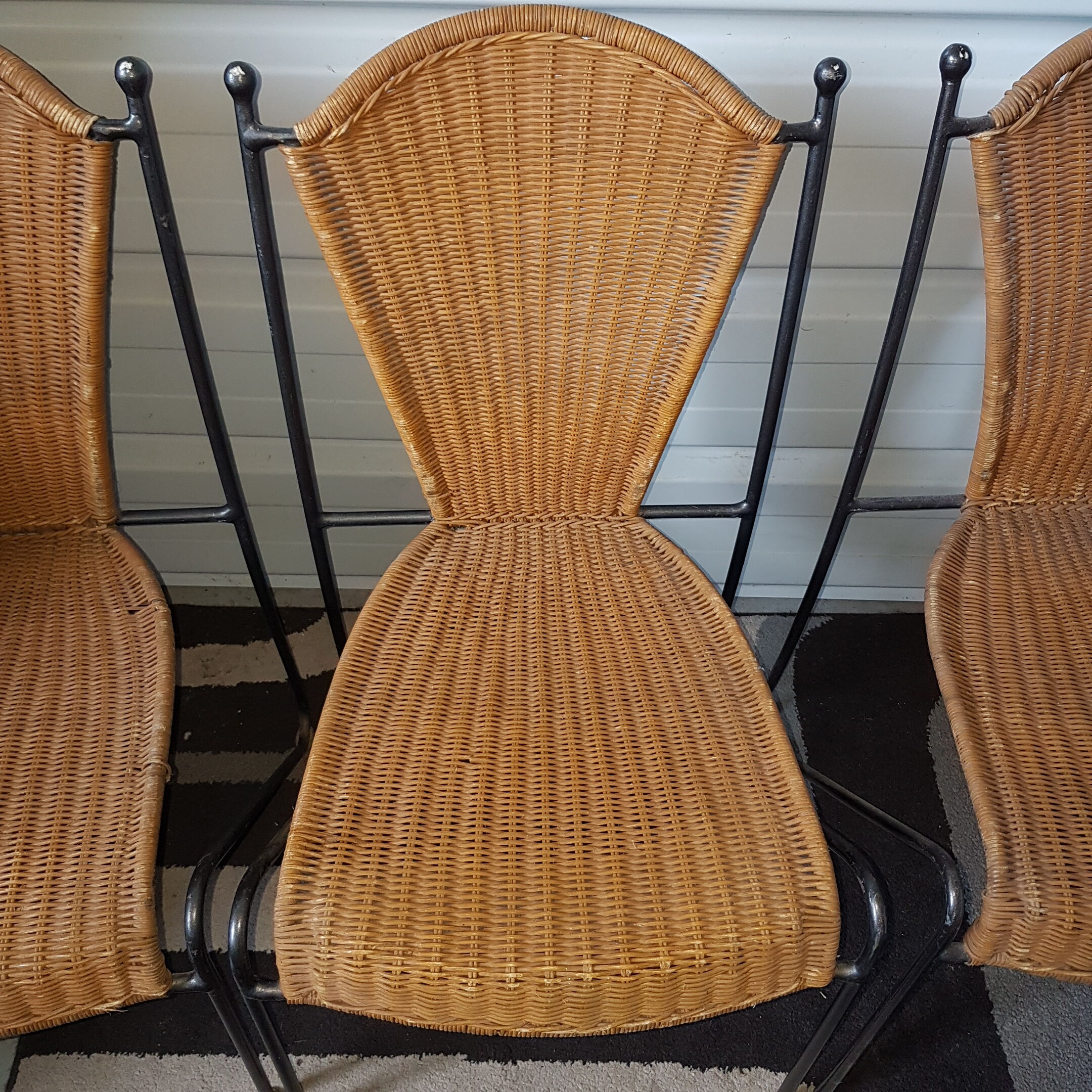 4 vintage canne chairs 1960