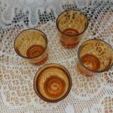 4 verres ambrés vintages