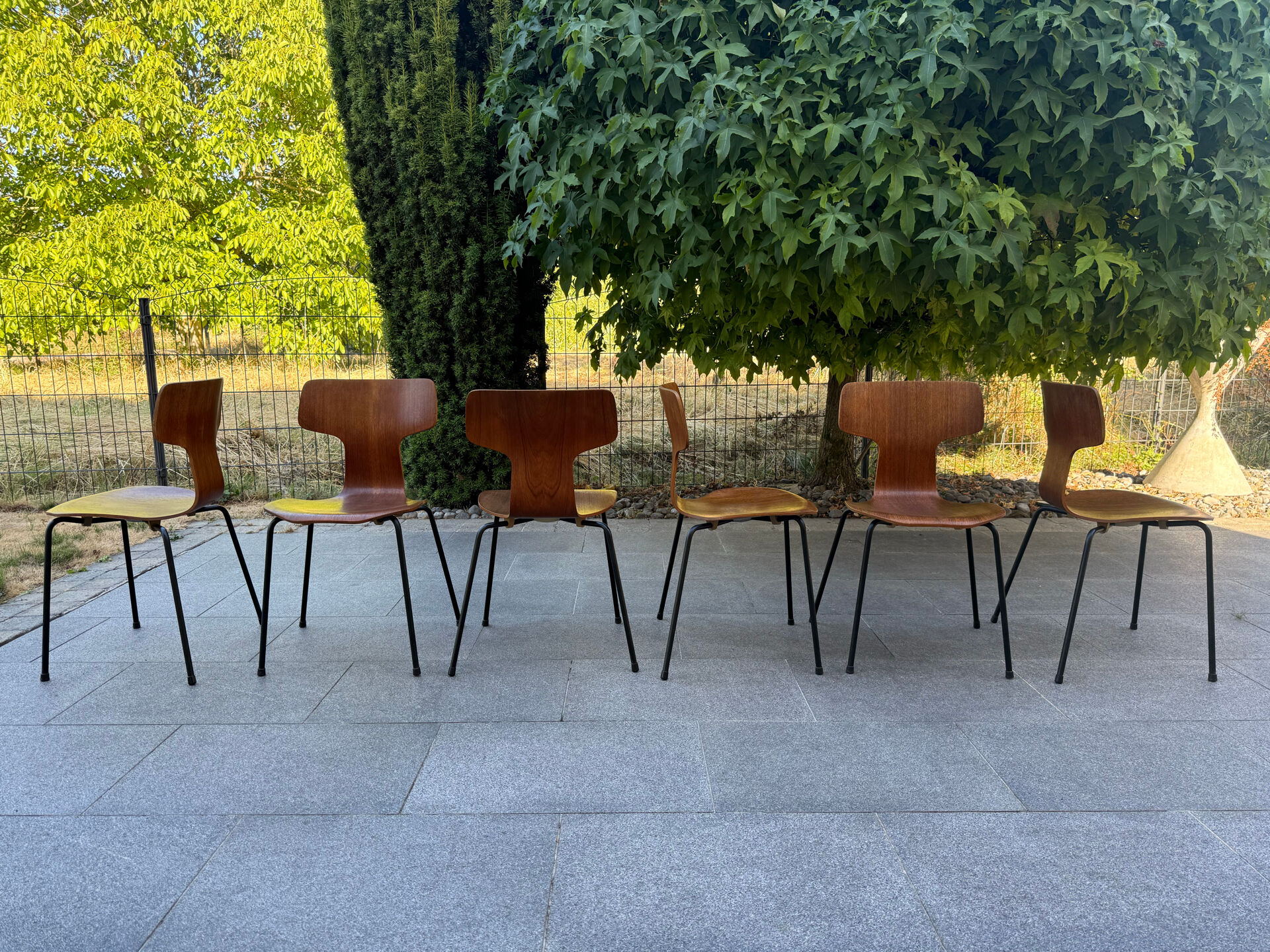 Lot de 6 chaises scandinave Fritz Hansen 1960