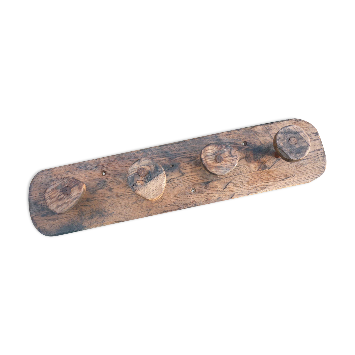 Brutalist wooden coat rack