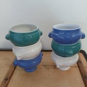 6 antique soup bowls