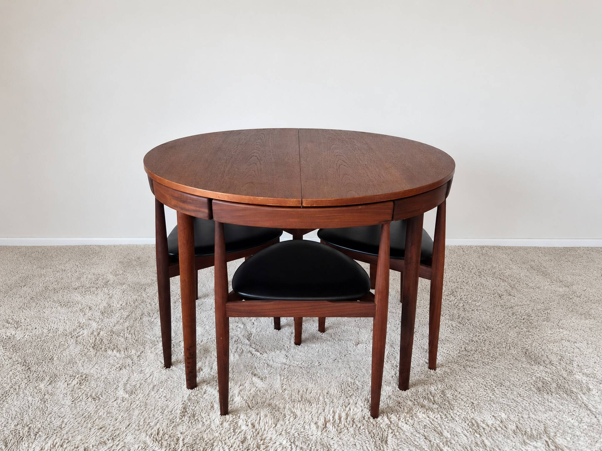 Roundette Teak Extendable Dining Set by Hans Olsen for Frem Røjle, Denmark
