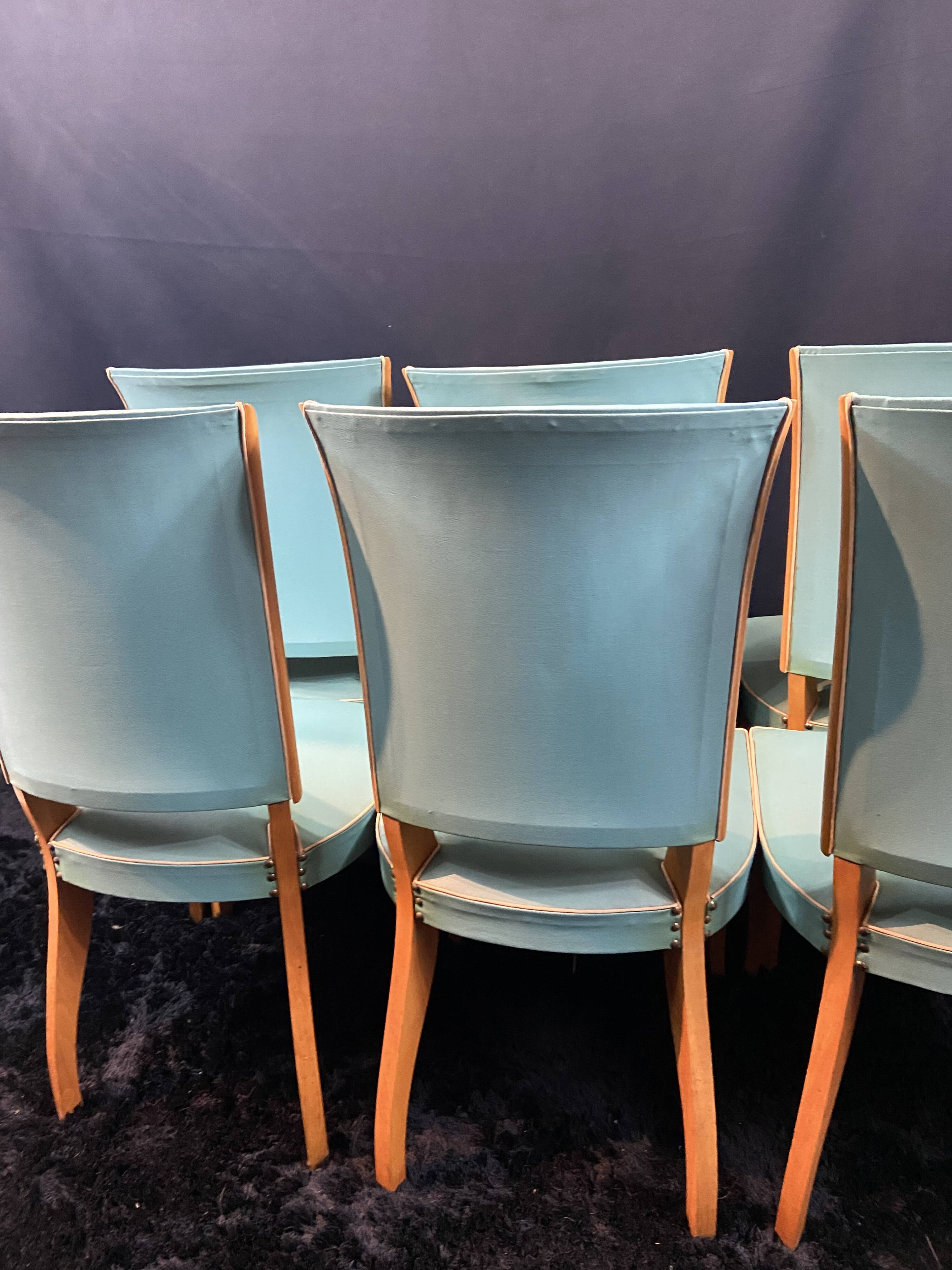 Suite 6 chaises design moderniste 1950