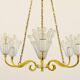Emil Stejnar brass chandelier from the mid-century, Rupert Nikoll Vienna, Austria, 1950s.