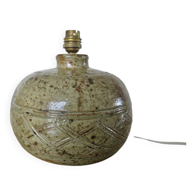 Pied de lampe en grès signé, vers 1960