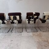 Set of 4 vintage Cucroma armchairs – Guido Faleschini – leather