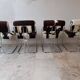 Set of 4 vintage Cucroma armchairs – Guido Faleschini – leather