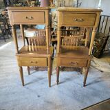 Series of 4 solid teak bedside tables circa 1980