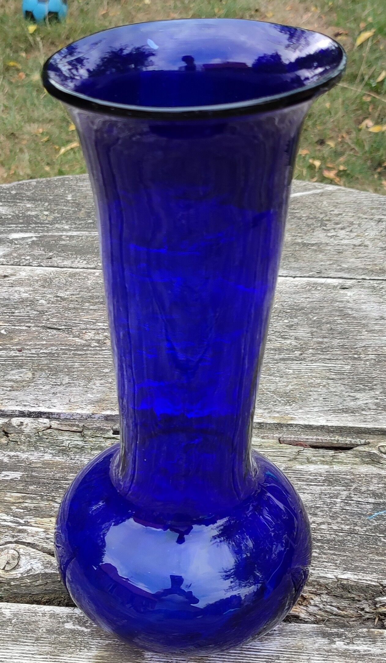 Blue glass vase
