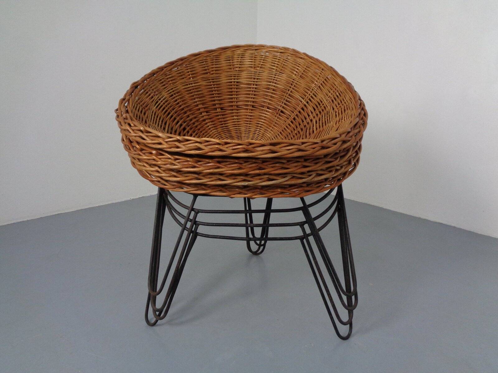 Mid-Century German Bamboo Chairs, 1950s, Set of 4