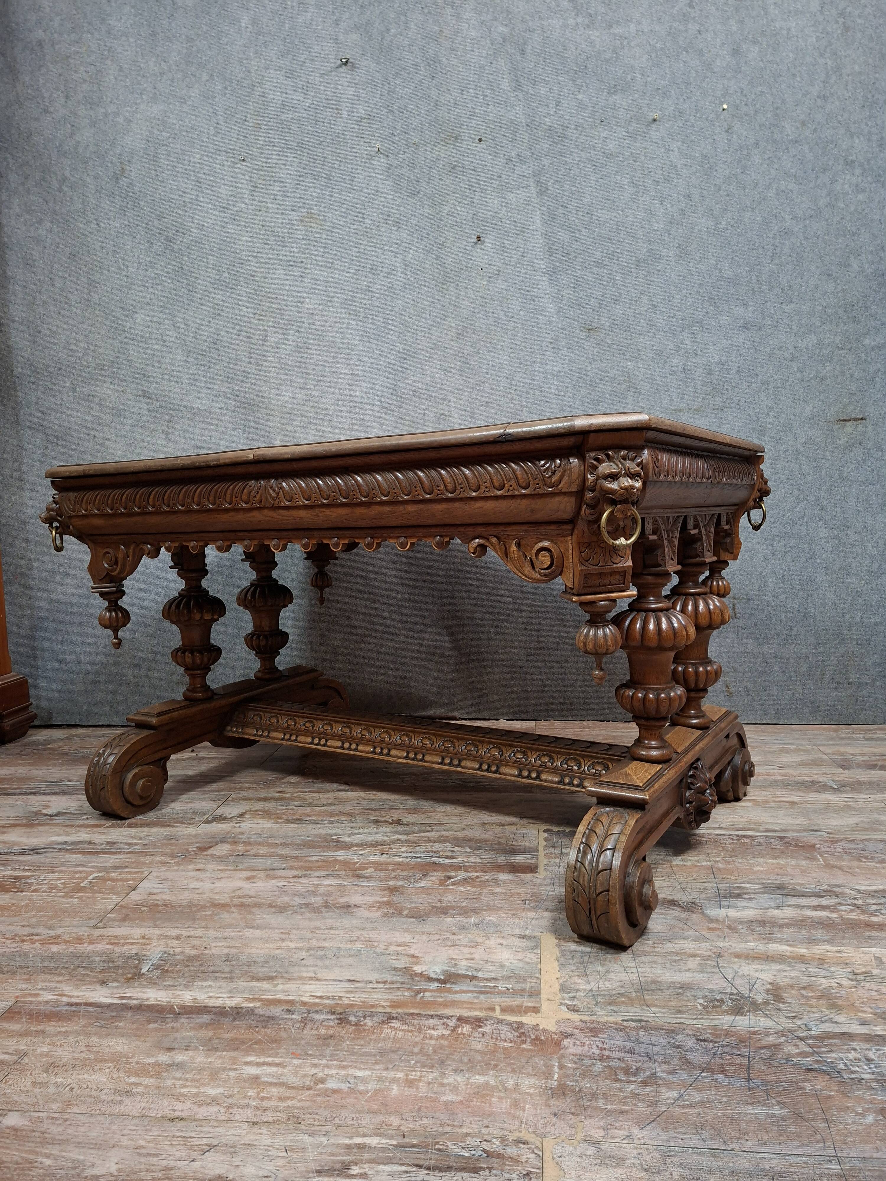 dining table or centre table in carved Renaissance oak