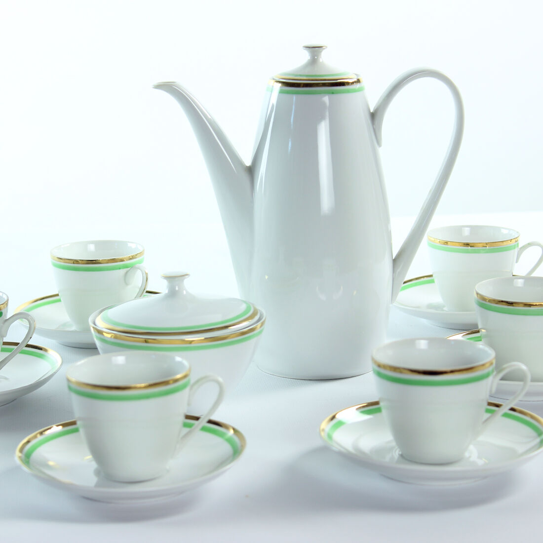 Mid Centtury Porcelain Coffee Set, Czechoslovakia 1954