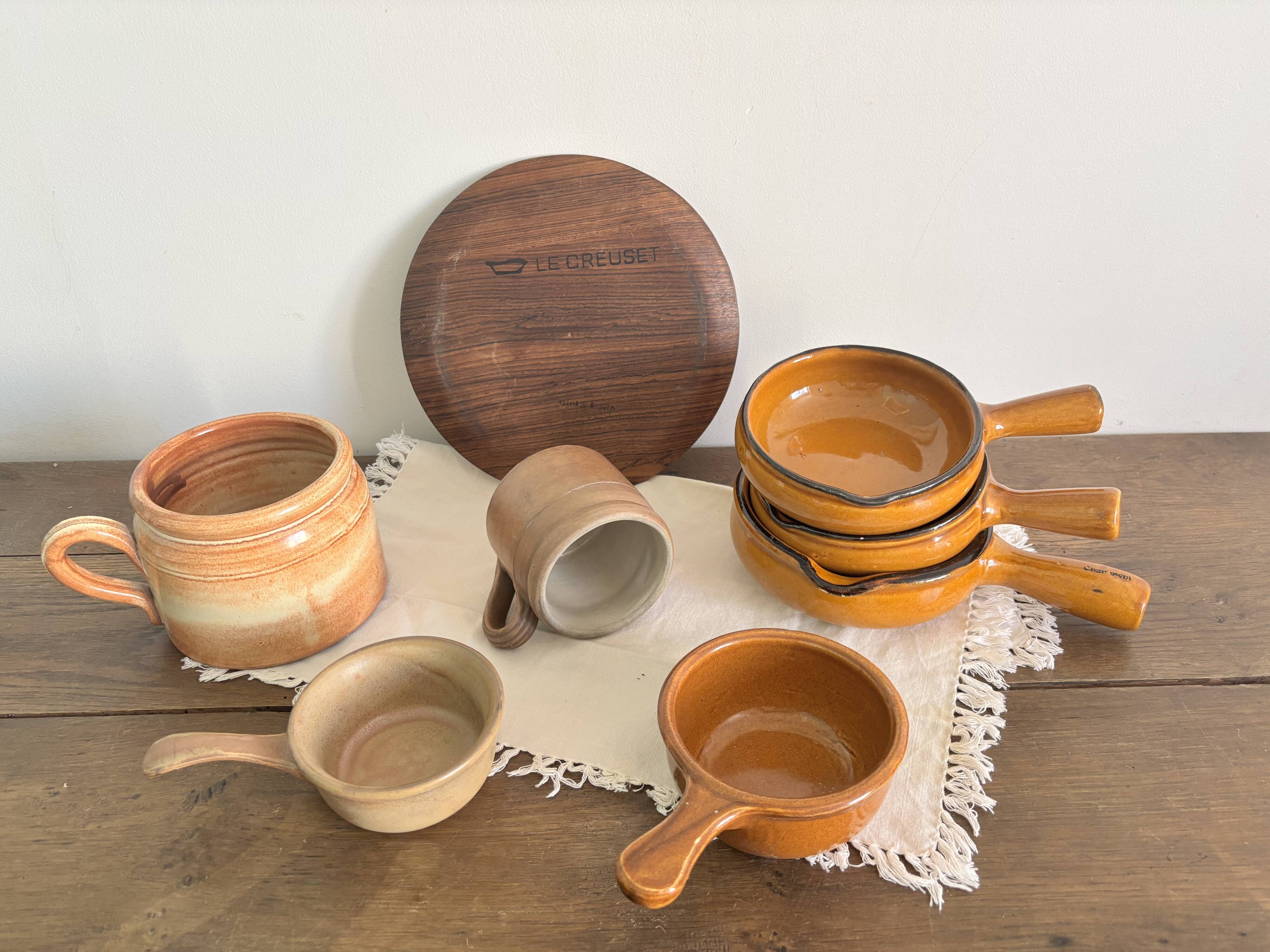 Ensemble de grès et céramiques vintage – Cuisine d'antan – Années 60-70
