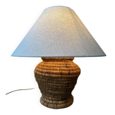 Vintage table lamp – old rattan jug