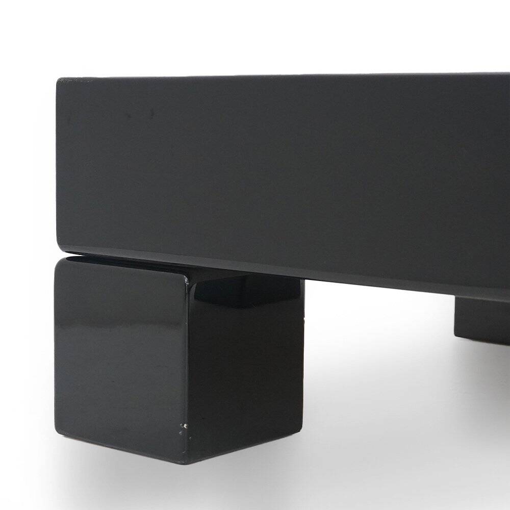 Black lacquered square table, 1970s