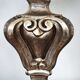 Florentine lamp in carved wood, gold leaf, silk shade.