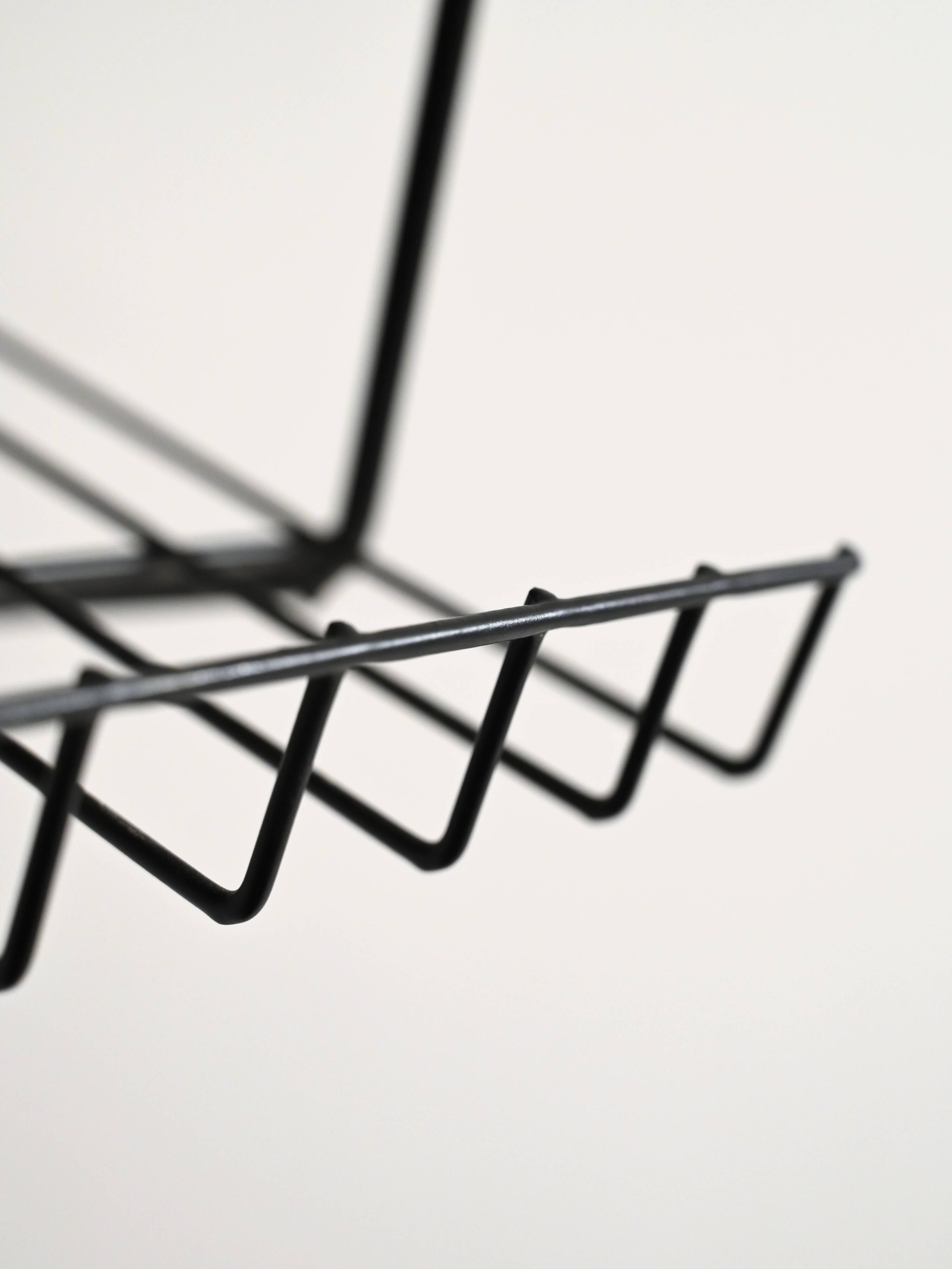 1950s Swedish teak and metal hanging bedside table