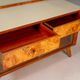 Vintage dressing table with burl veneer, large mirror and storage cabinets
