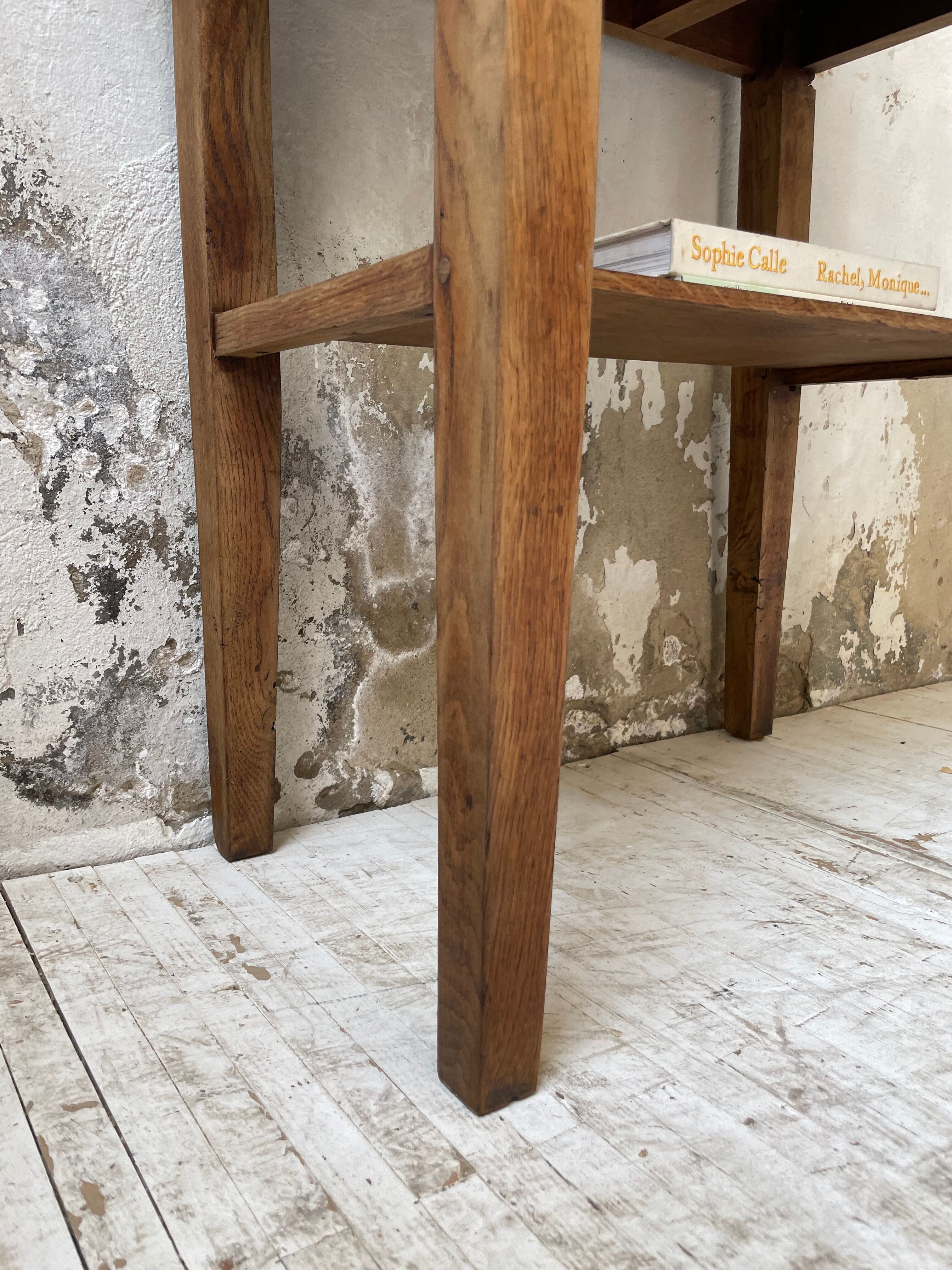 Oak console side table