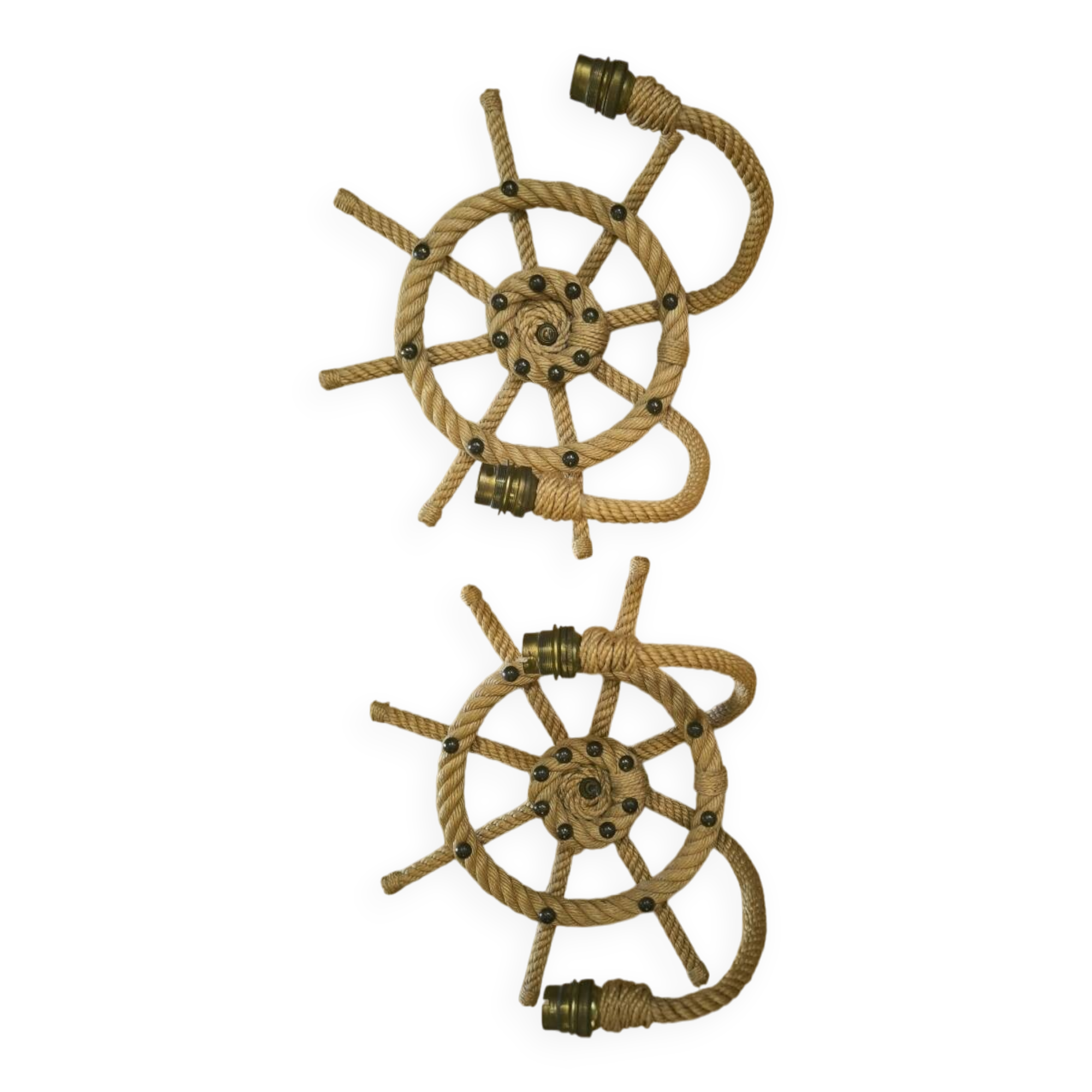 Pair of rope wall sconces