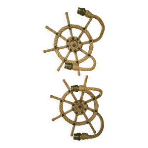 Paire d'appliques corde