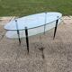 Vintage glass and brass coffee table – Edoardo Paoli style – 1950s/60s