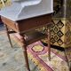 Dressing table - Wash table in walnut and white marble
