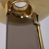 Vintage 1980s floor lamp in gold-plated brass and glass, designed by Relux